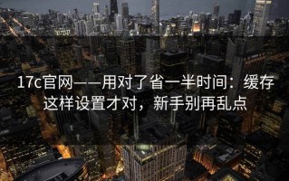 17c官网——用对了省一半时间：缓存这样设置才对，新手别再乱点