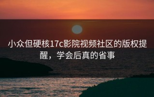 小众但硬核17c影院视频社区的版权提醒，学会后真的省事