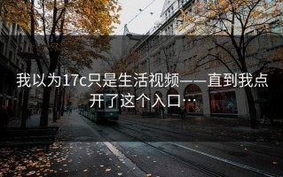 我以为17c只是生活视频——直到我点开了这个入口…