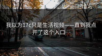 我以为17c只是生活视频——直到我点开了这个入口…