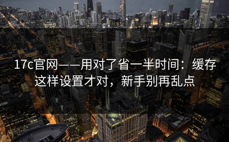 17c官网——用对了省一半时间：缓存这样设置才对，新手别再乱点